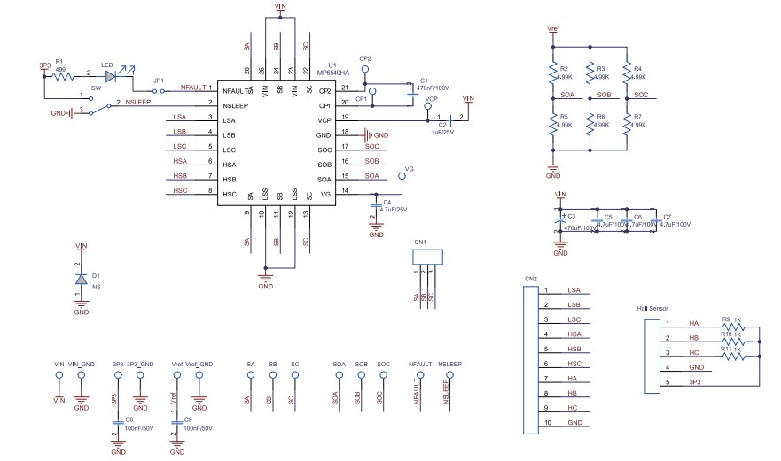 Schematic - Monolithic Power Systems (MPS) MP6540H Evaluation Boards