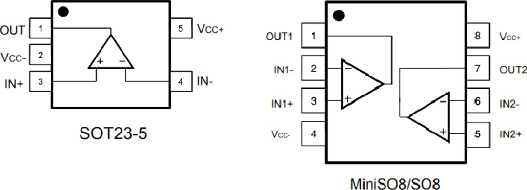 Mechanical Drawing - STMicroelectronics TSB7191/A & TSB7192/A 22MHz Operational Amplifiers