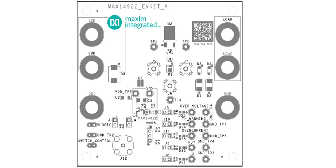 Mechanical Drawing - Analog Devices Inc. MAX14922 Evaluation Kit (MAX14922EVKIT)