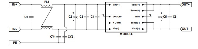 Application Circuit Diagram - Delta Electronics Q80SV 150W Quarter-Brick DC/DC Power Modules