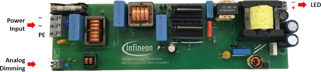 Infineon Technologies REF-ICL5102HV-U150W Evaluation Board