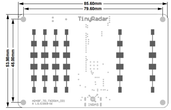 Mechanical Drawing - Analog Devices Inc. EV-TINYRAD24G Radar Evaluation Module
