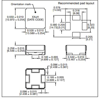 Mechanical Drawing - Vishay / Dale IHLE-5050FH-5A High Current Inductors