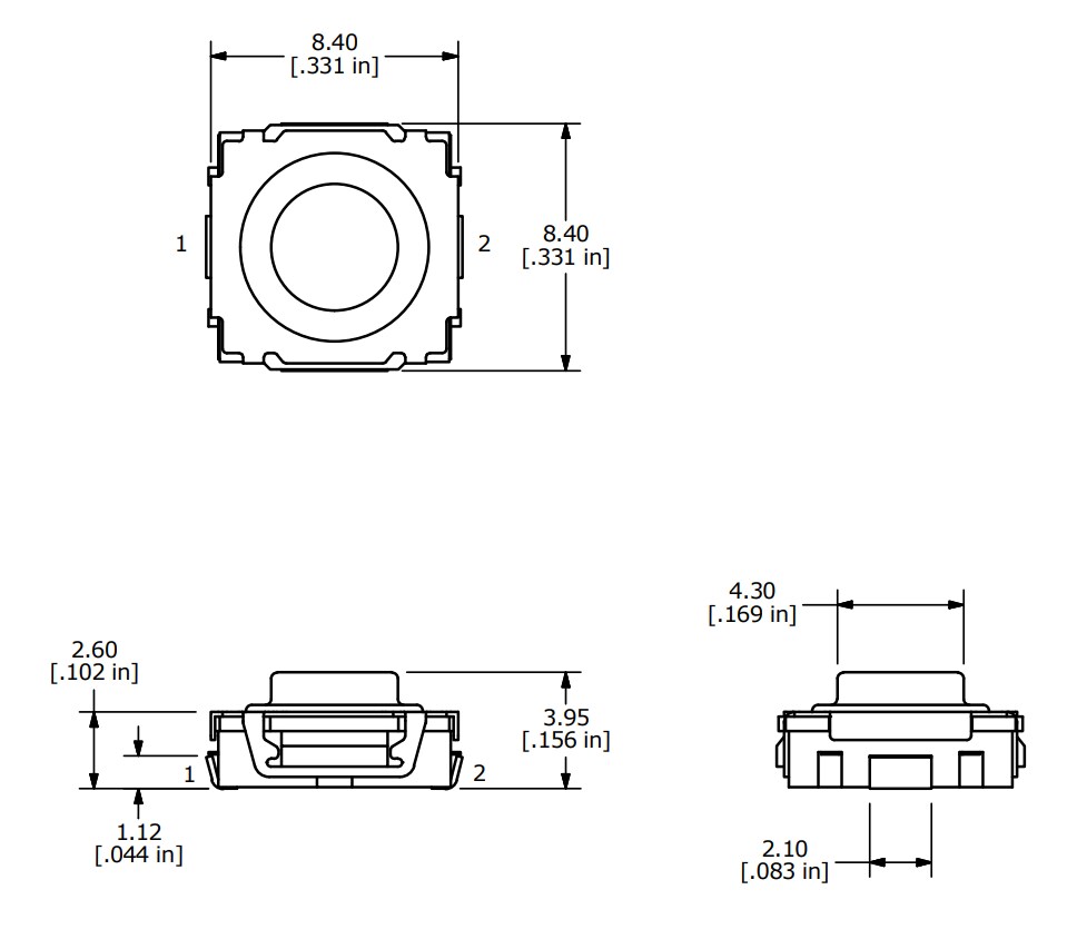 Chart - E-Switch TL9320 Tact Switch