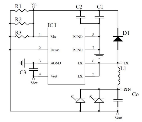 Schematic - Diodes Incorporated PAM2863EV1 Evaluation Board