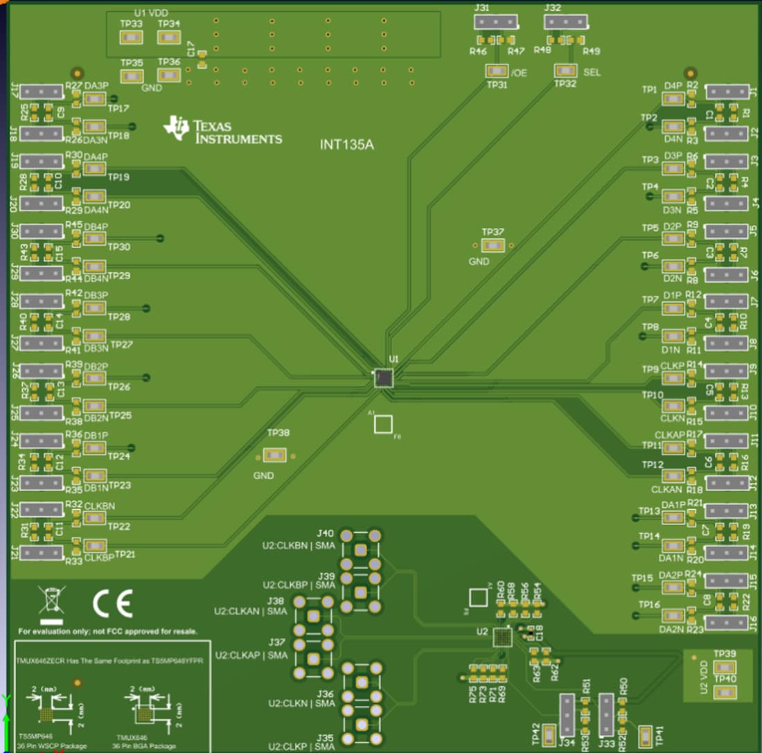 Mechanical Drawing - Texas Instruments TMUX646EVM Switch Evaluation Module (EVM)