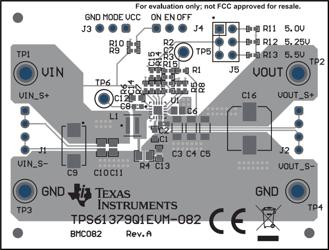 Mechanical Drawing - Texas Instruments TPS61379Q1EVM-082 Converter Evaluation Module