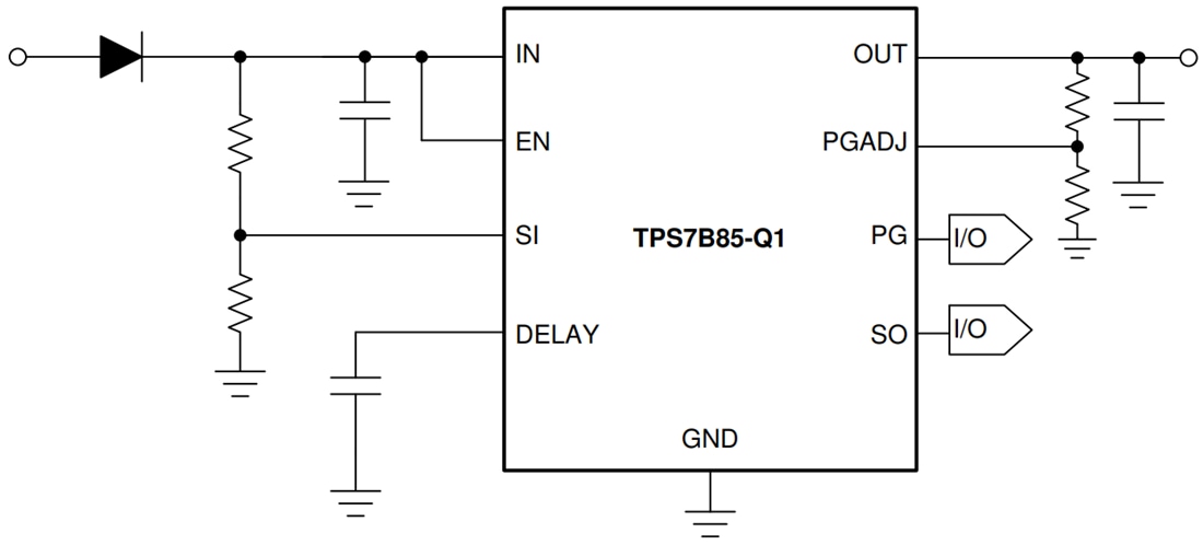 Schematic - Texas Instruments TPS7B85-Q1 Low-Dropout Linear Regulator
