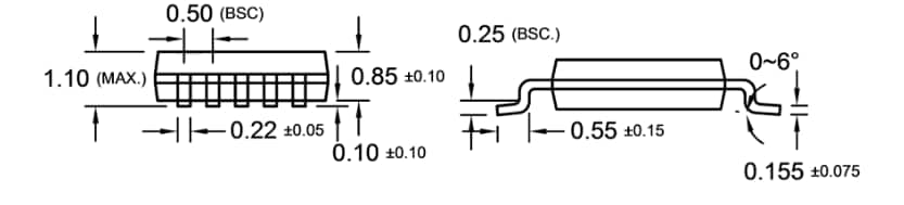 Mechanical Drawing - Taiwan Semiconductor TS19503CB10H Step-Down LED Driver