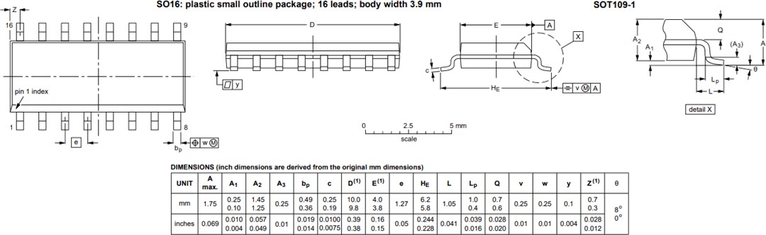 Mechanical Drawing - NXP Semiconductors TEA2209T Active Bridge Rectifier Controller