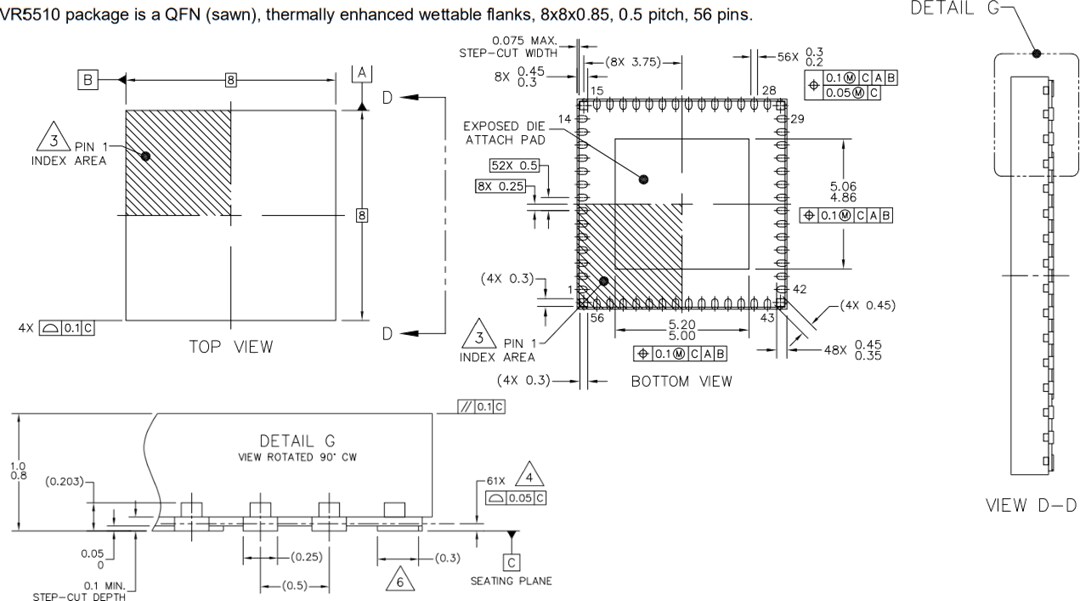 Mechanical Drawing - NXP Semiconductors VR5510 Multi-Output PMICs