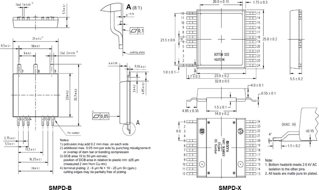 Mechanical Drawing - IXYS Surface Mount Power Device (SMPD)