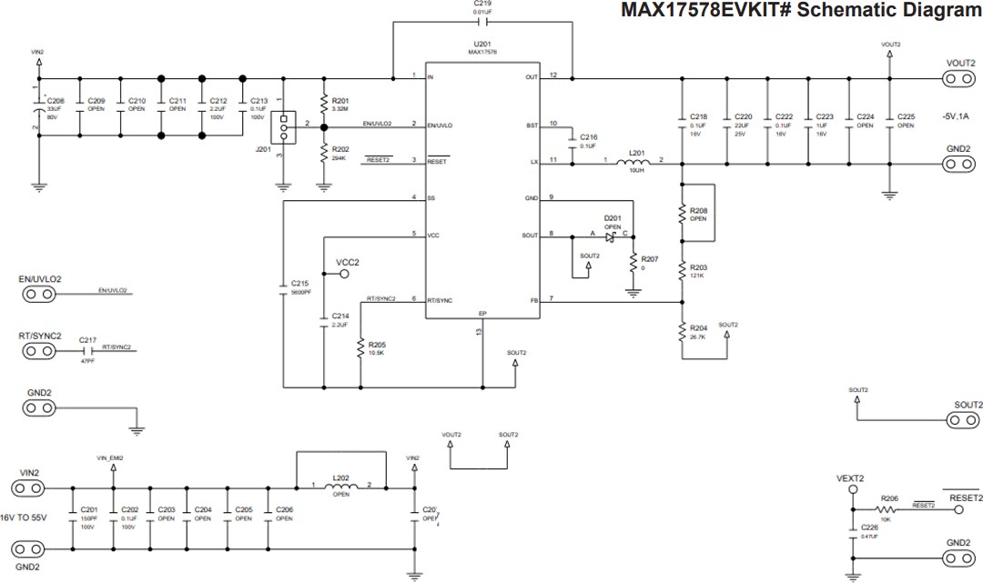 Schematic - Analog Devices / Maxim Integrated MAX17577EVKIT & MAX17578EVKIT Evaluation Kits