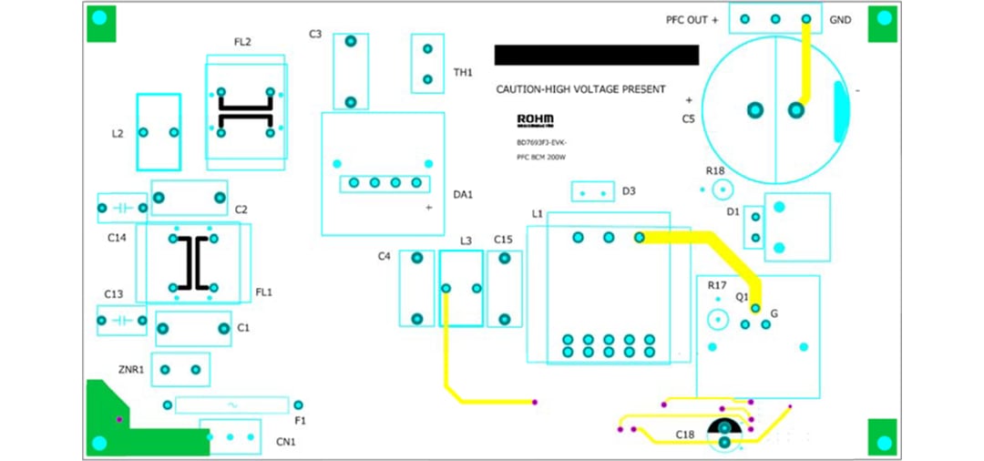 Mechanical Drawing - ROHM Semiconductor BD7693FJ-EVK-001 Evaluation Board