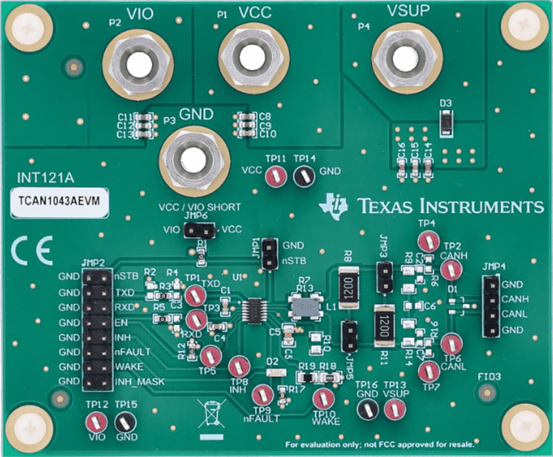 Mechanical Drawing - Texas Instruments TCAN1043AEVM Transceiver Evaluation Module