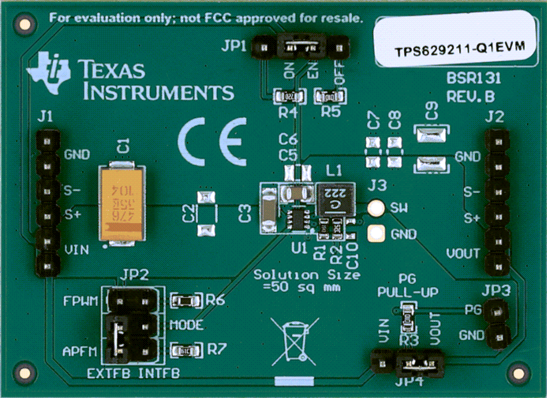 Mechanical Drawing - Texas Instruments TPS629211-Q1EVM Converter Evaluation Module