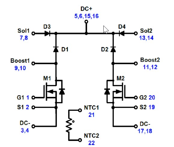 Schematic - onsemi NXH80B120MNQ0 Full SiC MOSFET Module