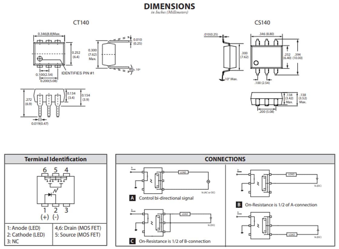 Coto Technology CotoMOS® 140 High-Voltage MOSFET Relays