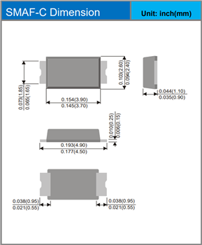Mechanical Drawing - PANJIT MERx 200V Super Fast Recovery Rectifiers