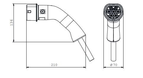 Mechanical Drawing - Aptiv Charge Coupler T2 Pigtail Cable Assemblies