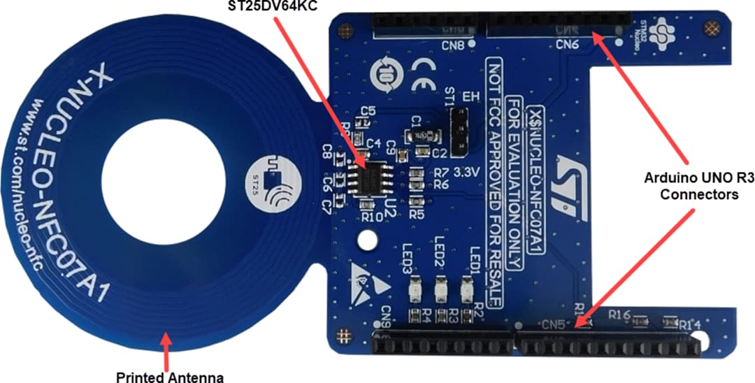STMicroelectronics X-NUCLEO-NFC07A1 NFC/RFID Tag Expansion Board