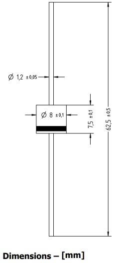 Mechanical Drawing - Diotec Semiconductor P1000x Standard Recovery Rectifier Diodes