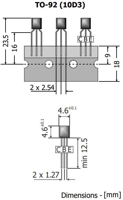 Mechanical Drawing - Diotec Semiconductor BCx Bipolar Transistors