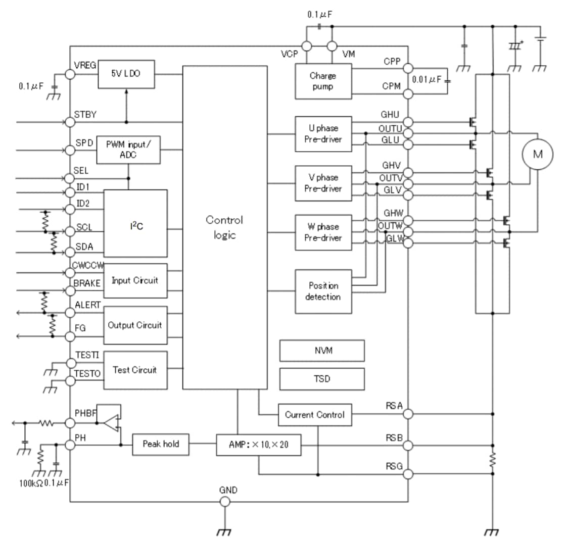 Application Circuit Diagram - Toshiba TC78B011FTG CDMOS Linear IC