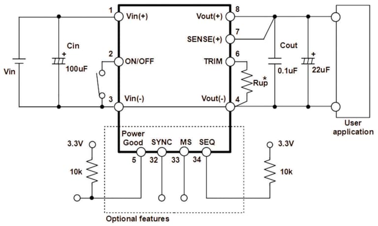 Application Circuit Diagram - TDK-Lambda RGA Series Non-Isolated DC-DC Buck Converters