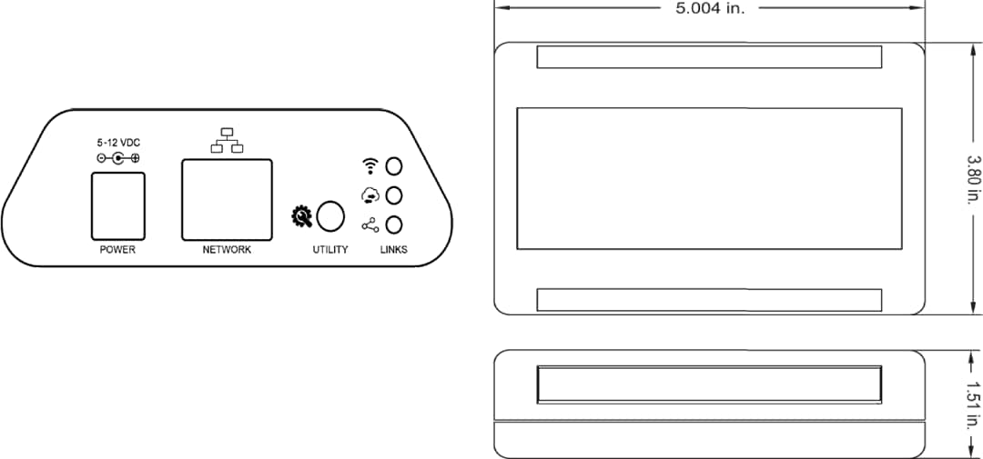 Mechanical Drawing - Monnit ALTA EGW4 Ethernet Gateway