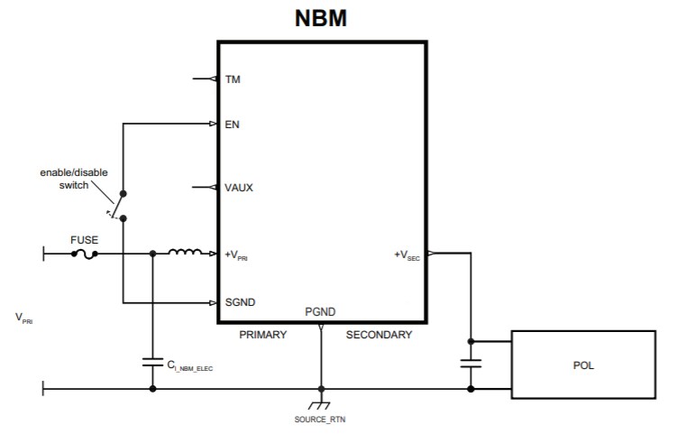 Application Circuit Diagram - Vicor NBM6123T DC-DC Converters