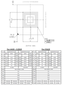 Mechanical Drawing - Kingston Universal Flash Storage (UFS) Devices