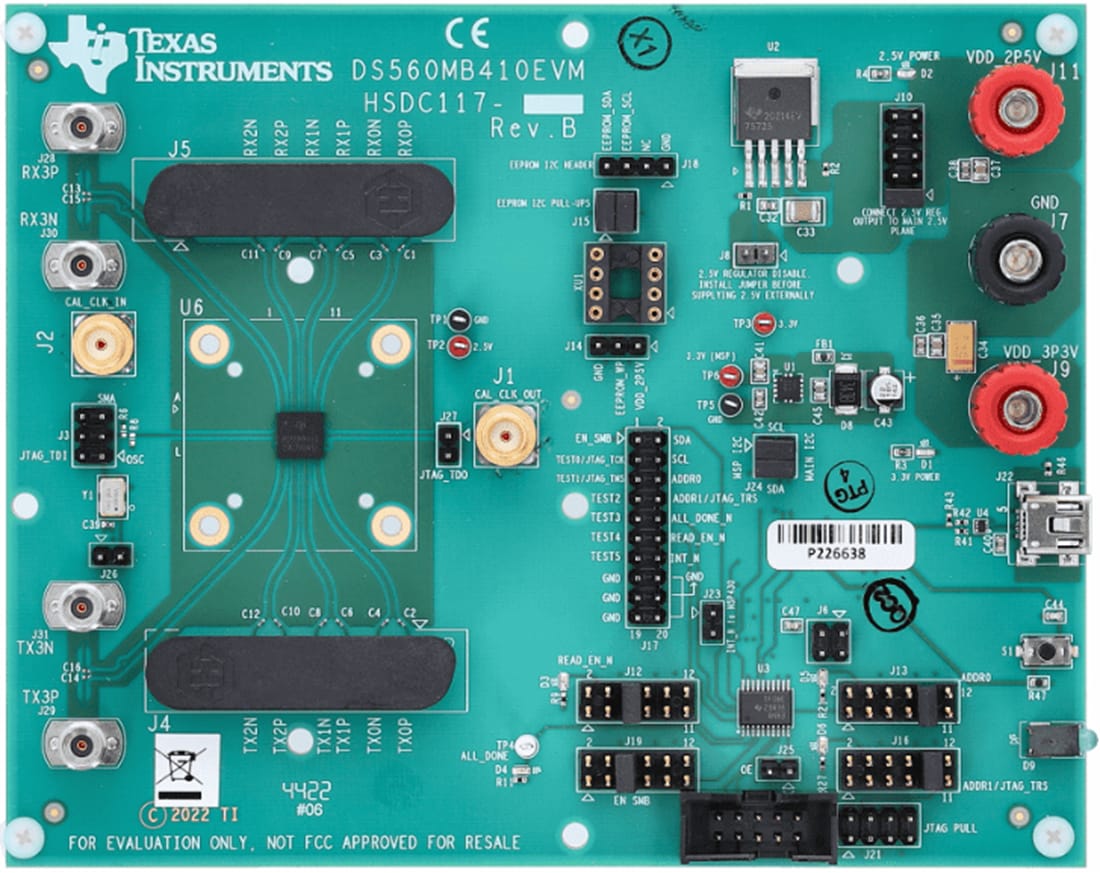 Mechanical Drawing - Texas Instruments DS560DF410EVM Retimer Evaluation Module (EVM)