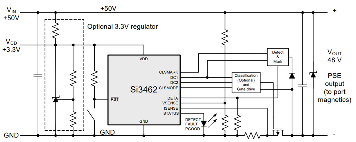 Application Circuit Diagram - Skyworks Solutions Inc. Si3462 Single-Port Power Management Controllers