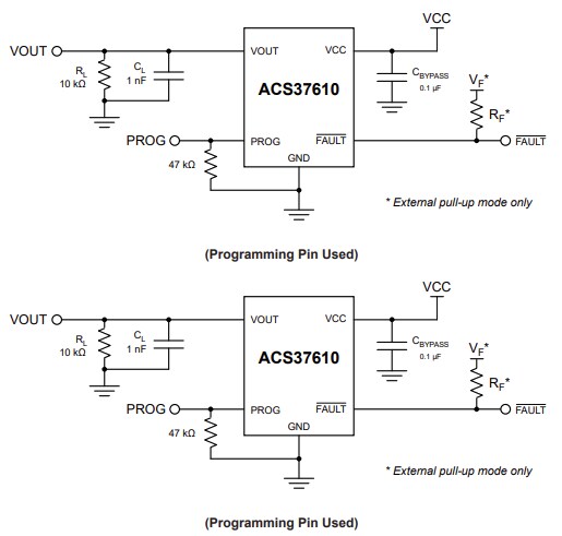 Application Circuit Diagram - Allegro MicroSystems ACS37610 Current Sensor ICs