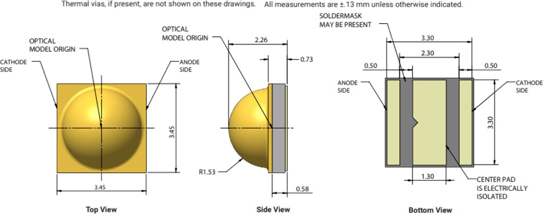 Mechanical Drawing - Cree LED XLamp® XP-G4 LEDs