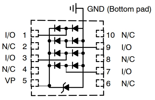 Schematic - onsemi ESD1014 ESD Protection Diodes