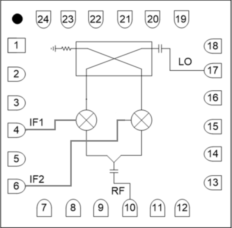 Schematic - MACOM MAMX-011040 8-20GHz Image Reject Mixer
