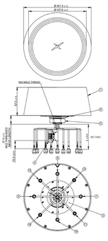 Mechanical Drawing - Taoglas Synergy XR 9-in-1 Antennas