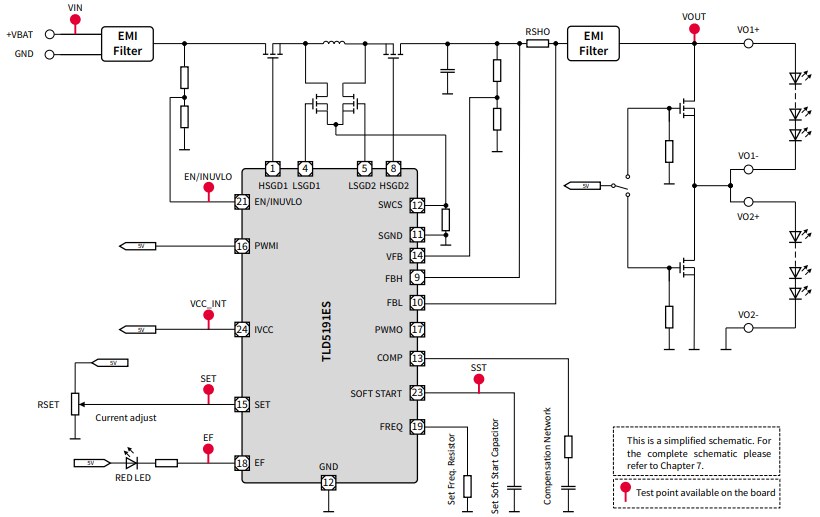 Schematic - Infineon Technologies TLD5191HB2W_EVAL Evaluation Board