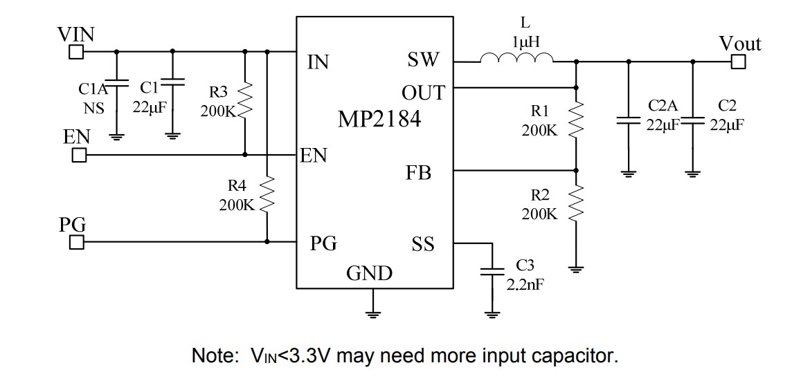 Schematic - Monolithic Power Systems (MPS) EV2184-TL-00A Evaluation Board