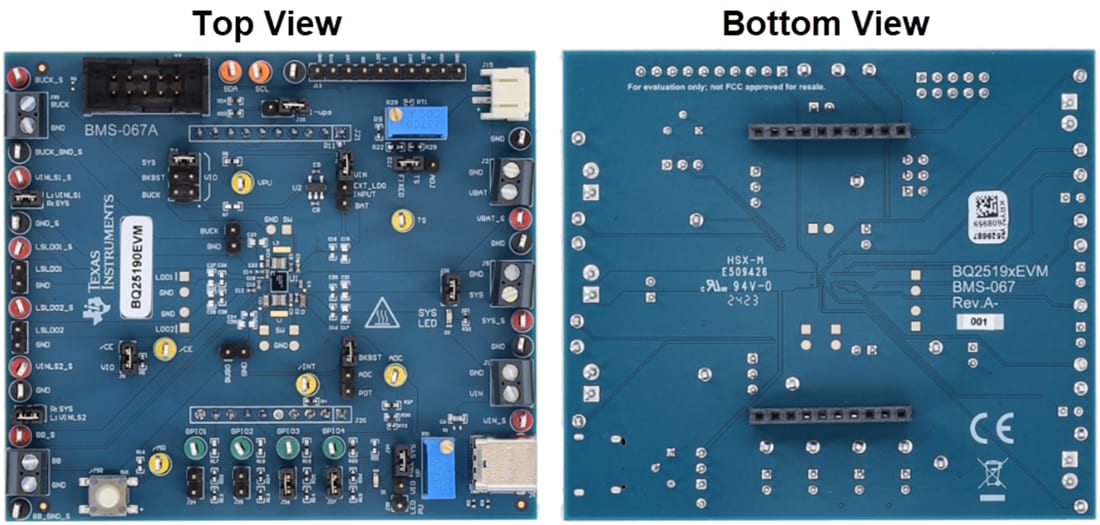 Mechanical Drawing - Texas Instruments bq25190EVM Evaluation Module (EVM)