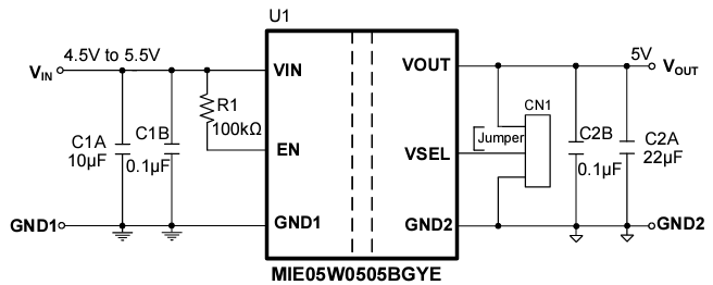 Schematic - Monolithic Power Systems (MPS) EV05W0505B-YE-00A Evaluation Board