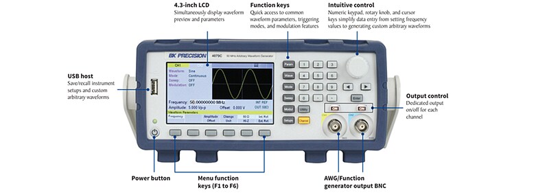 Infographic - B&K Precision 407xC Arbitrary/Function Waveform Generators