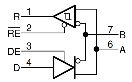 Schematic - Texas Instruments THVD1330 Half-Duplex RS-485 Transceiver