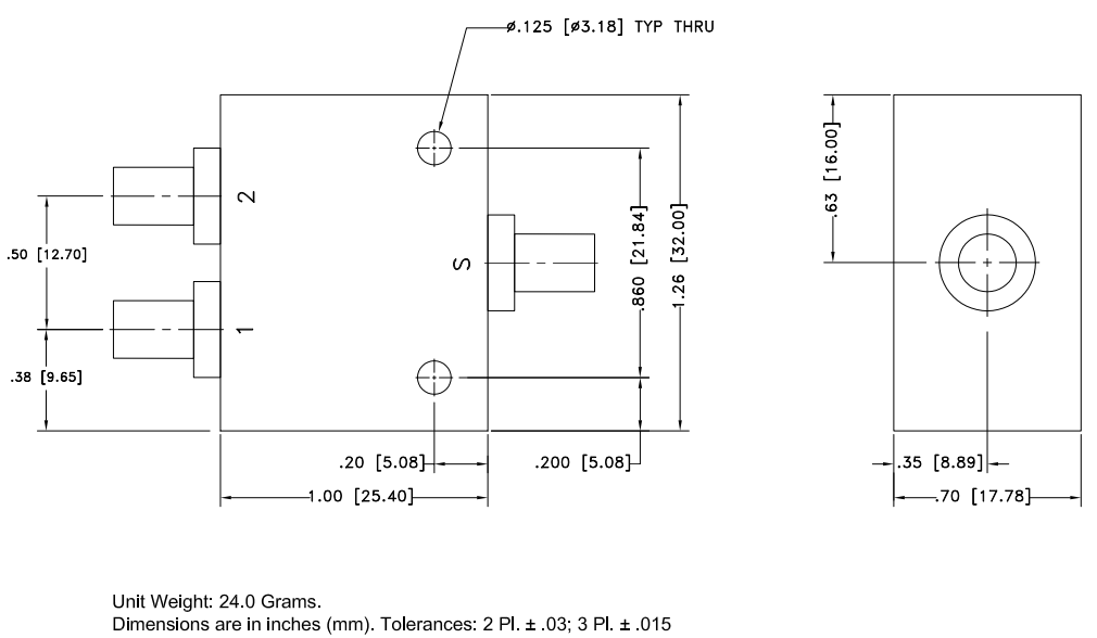Mechanical Drawing - Mini-Circuits ZDPL Diplexer