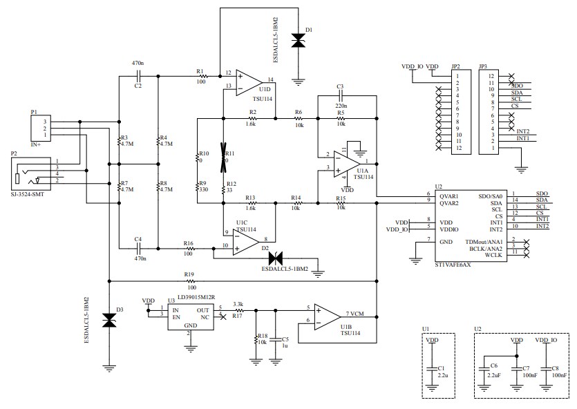 Schematic - STMicroelectronics STEVAL-MKI242A Adapter Board