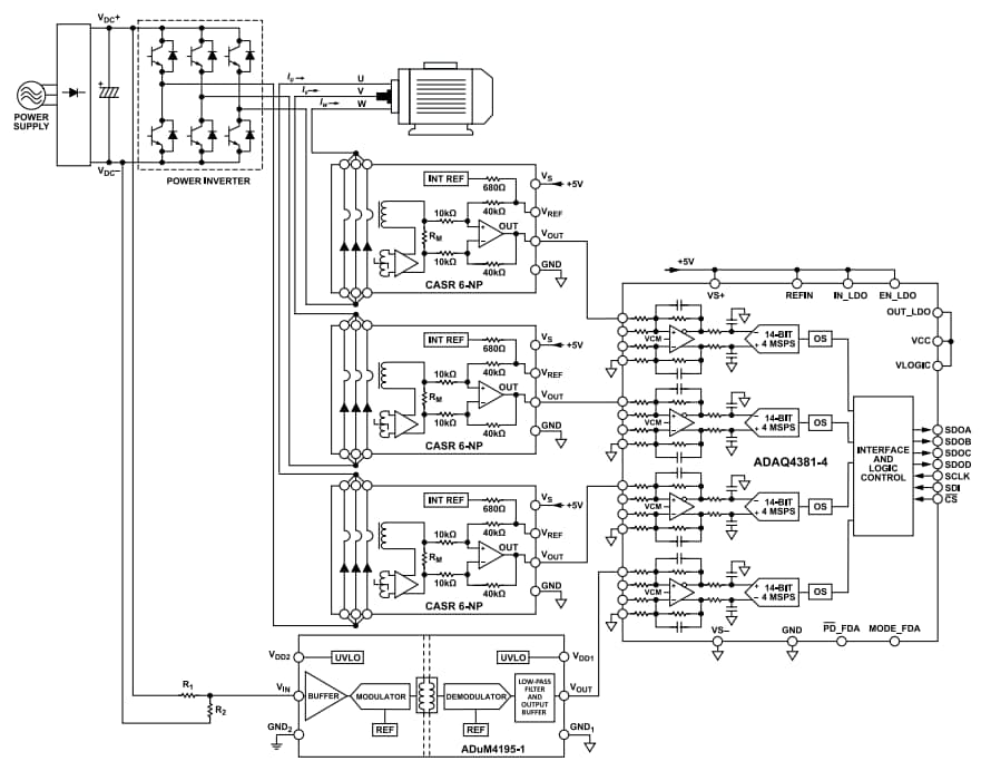 Application Circuit Diagram - Analog Devices Inc. ADAQ4381-4 Quad-Channel DAQ Module
