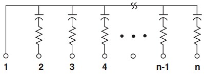 Schematic - Vishay / Techno TRC Thick Film Resistor/Capacitor Networks