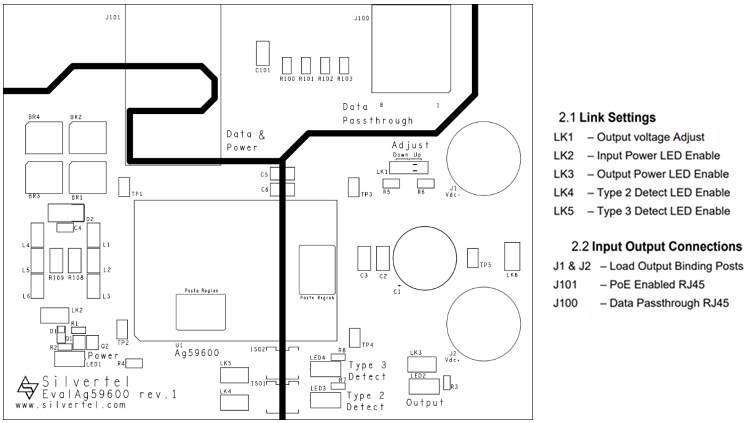 Mechanical Drawing - Silvertel EvalAg59600 Evaluation Boards